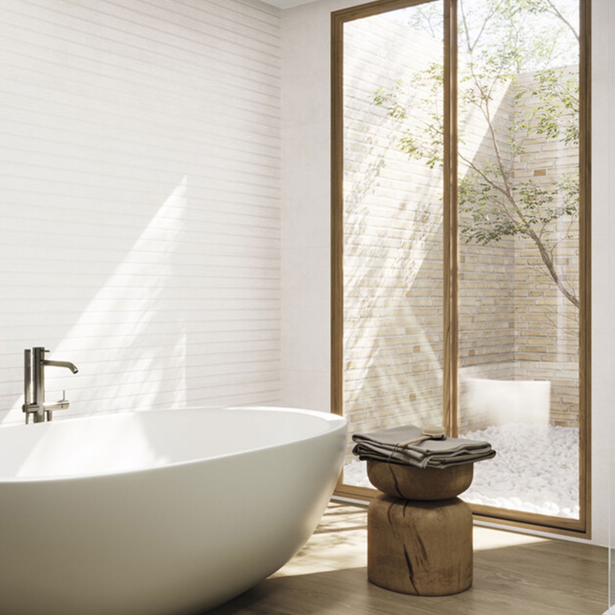 Baño con revestimiento Ikon Snow 60x120