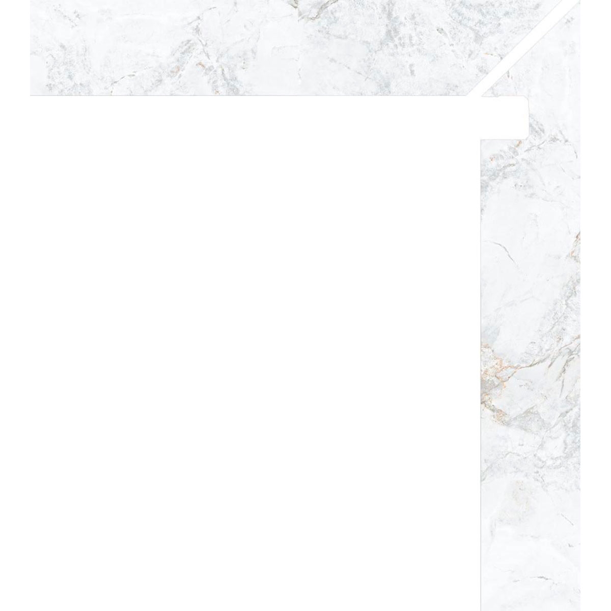 Right Zanquin Iguazú 1865 White 7.5x50 (Box 8 pieces)