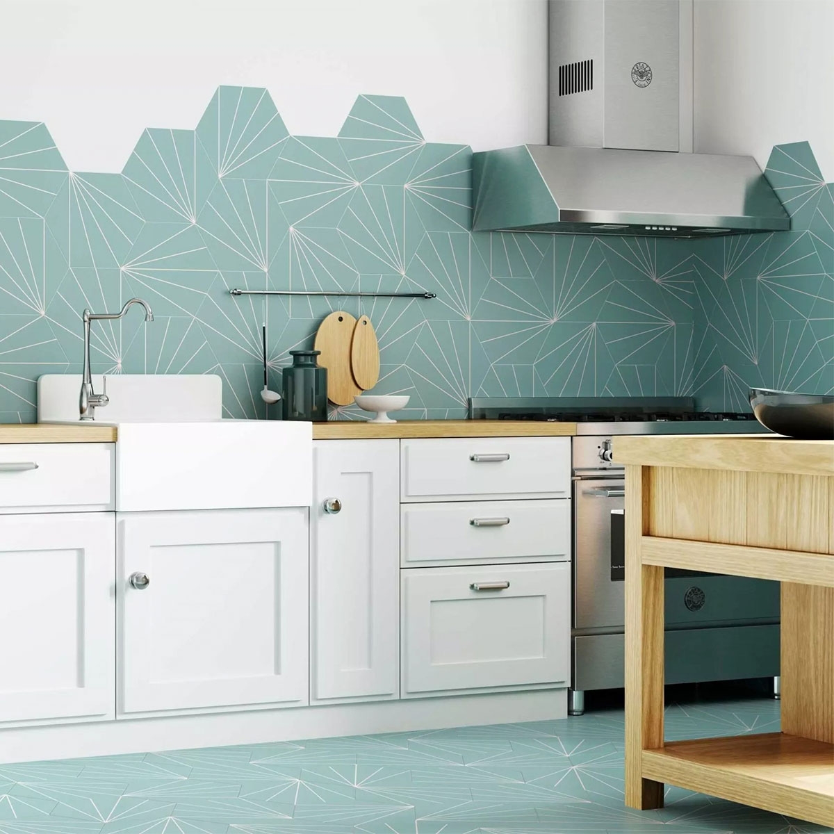 Cocina con revestimiento Venus Aqua Mate 28.5x33 (Caja 1m2)