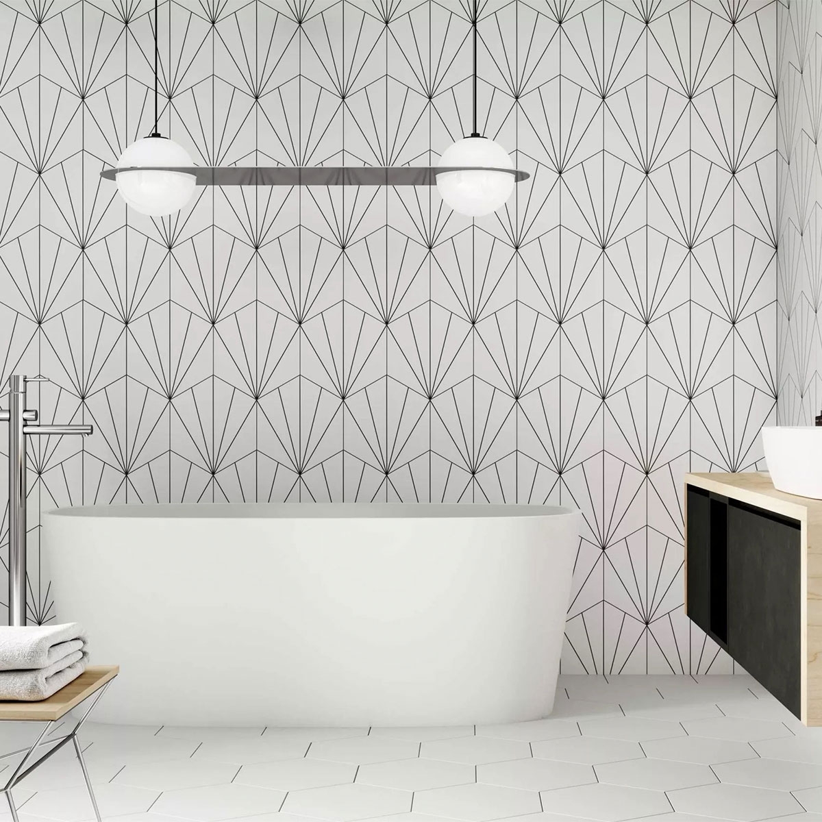 Baño revestimiento con Venus White 28.5x33 (Caja 1m2)