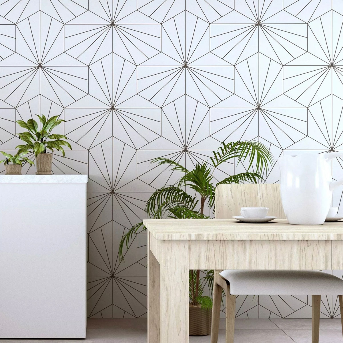 Interior con revestimiento Venus White 28.5x33 (Caja 1m2)