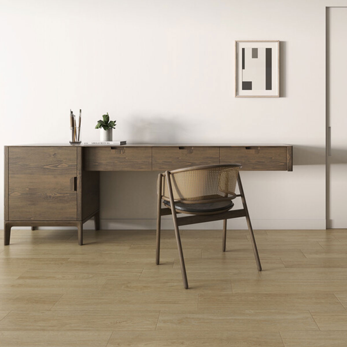 Interior con pavimento Keitha Honey 20x80