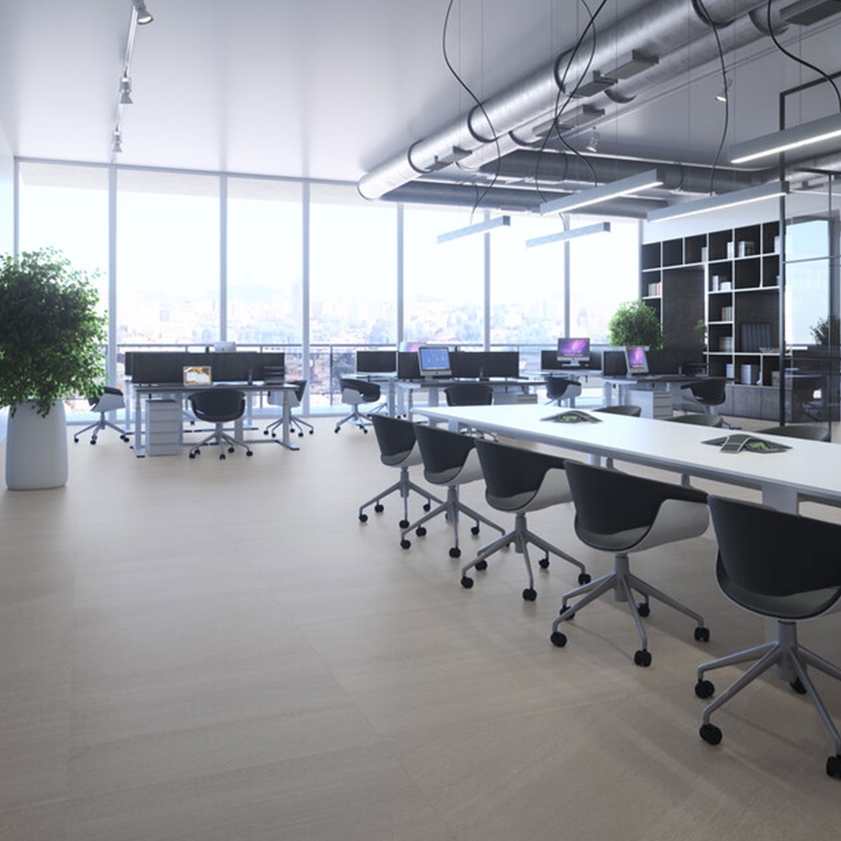 Innenraum mit Kursaal Ashen rutschfestem Boden 60x60