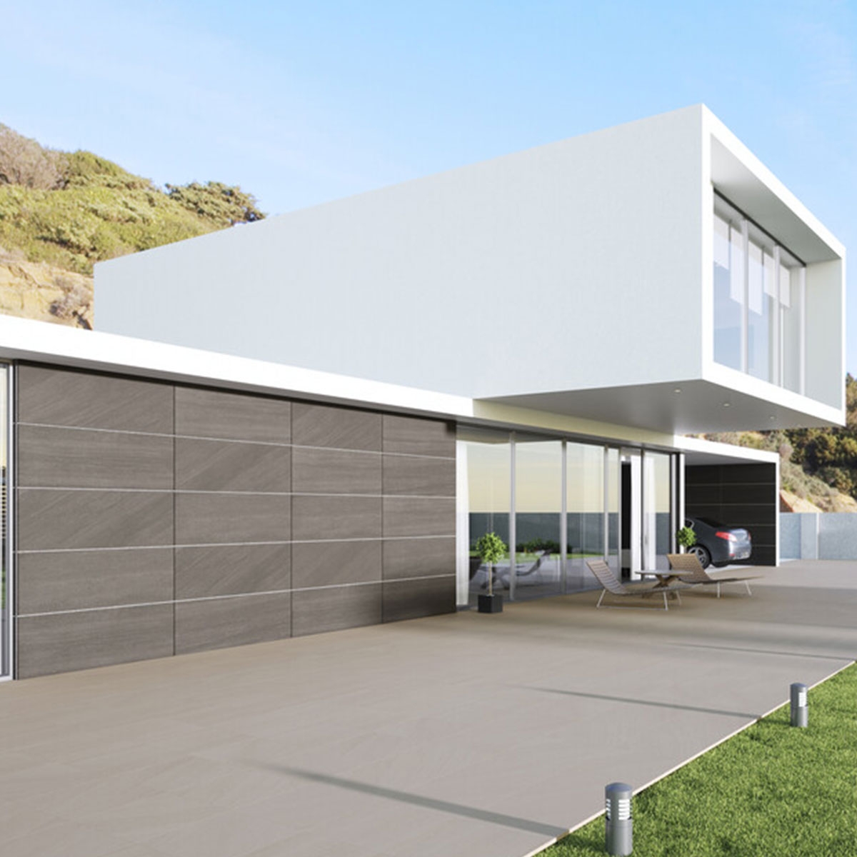 Fachada con revestimiento Kursaal Rust Antideslizante 60x120