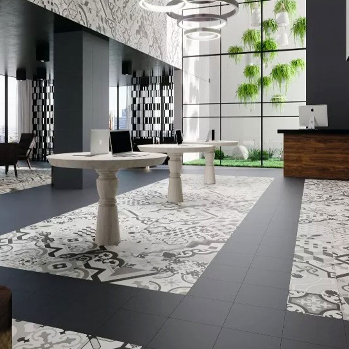 Intérieur avec sol noir Hanoï Base 33x33 (Boîte 1,00m2)