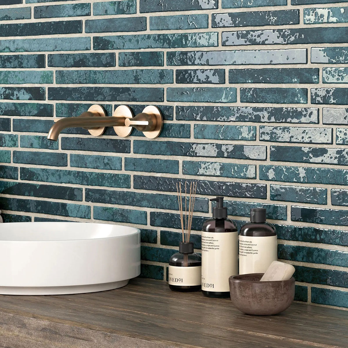 Salle de bain à revêtement Harlem Midnight 15x45 (Boîte 1,08m2)