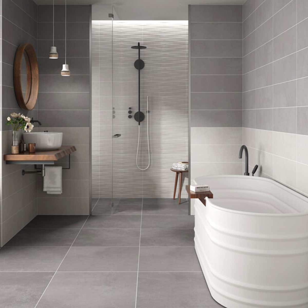Baño con revestimiento Laval Blanc 20x60