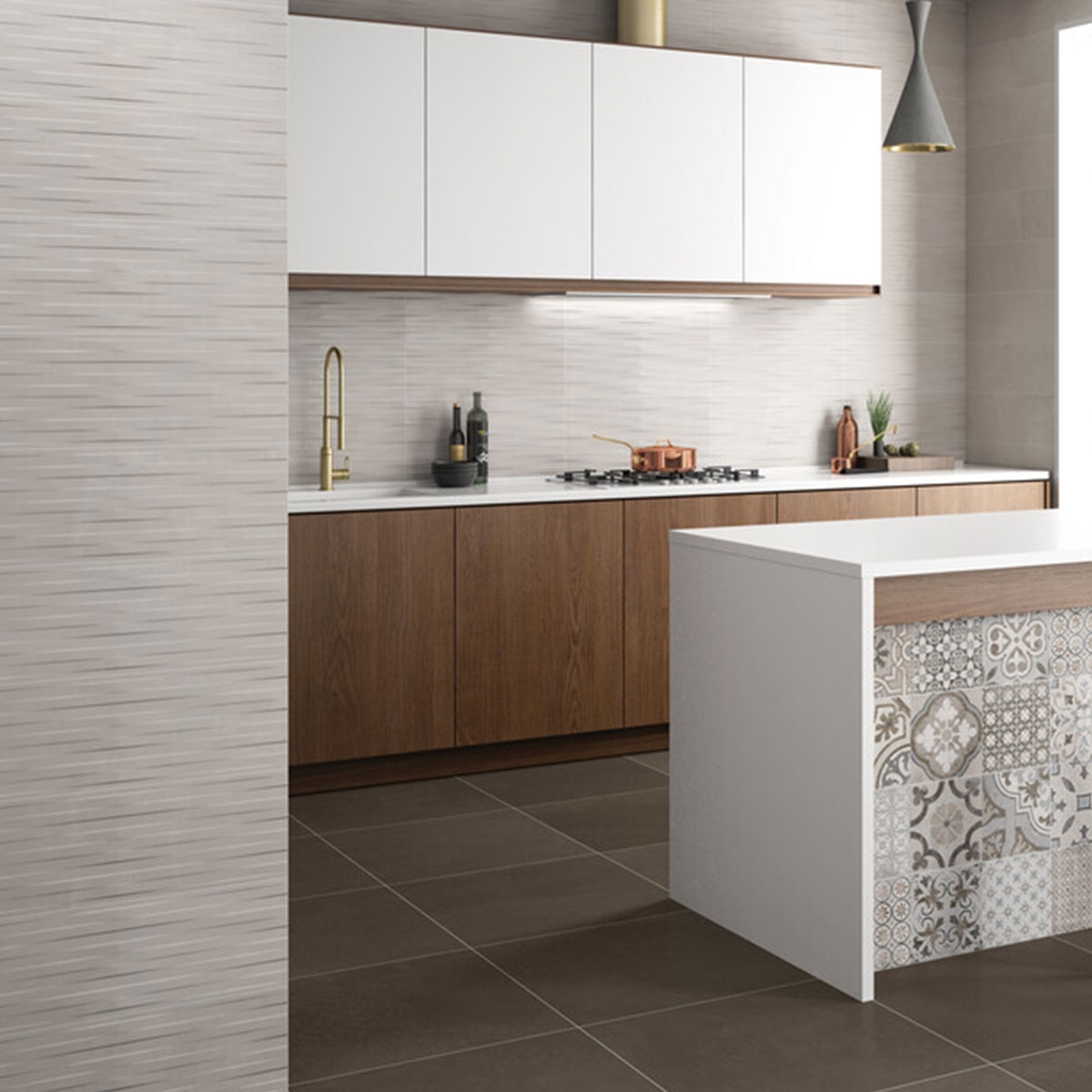 Interior con revestimiento Laval Bosse Clair 20x60