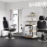 Barberia con Pavimento Hex Black 26,5x51