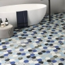 Bathroom with Hex Nouveau Blue Flooring 26.5x51
