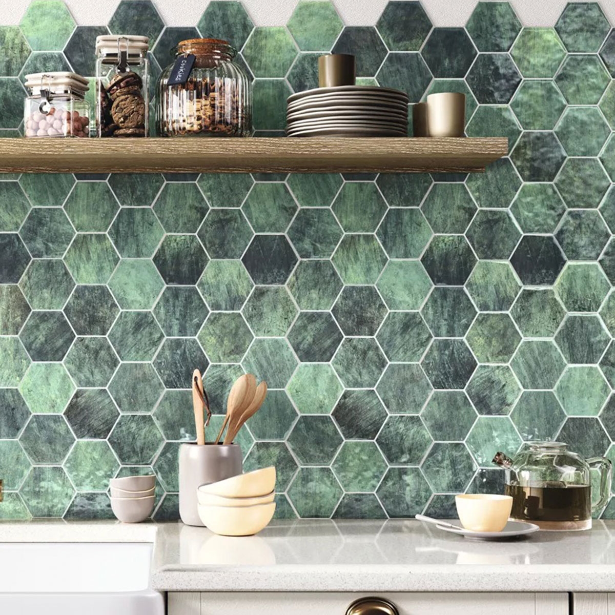 Cozinha com revestimento Hex Zellige 26,5x51