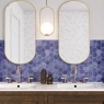 Bathroom with Hex Zellige Azure 26.5x51 cladding