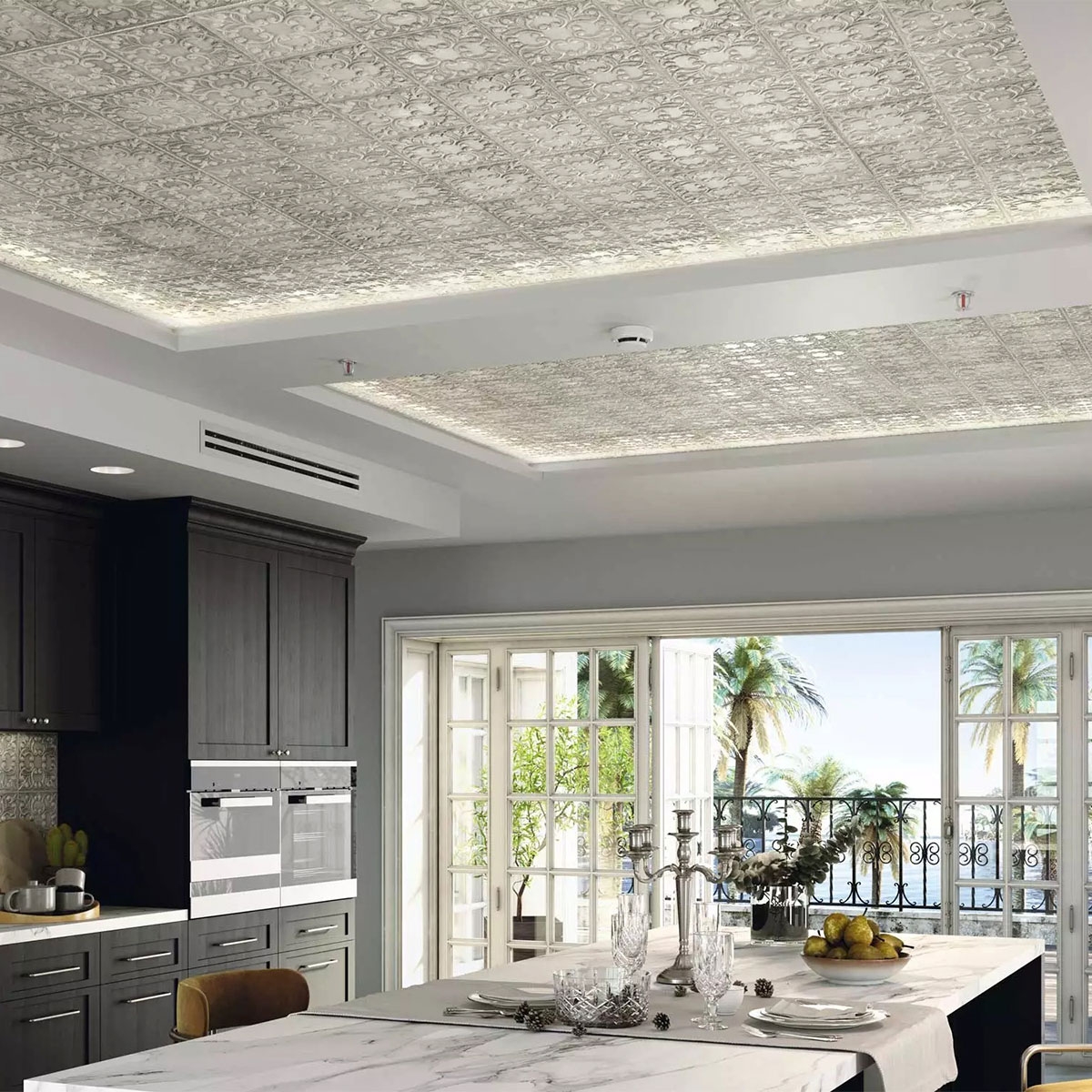 Ambiente con Tin Tile Zinc 44x44 (Caja 1.17m2)