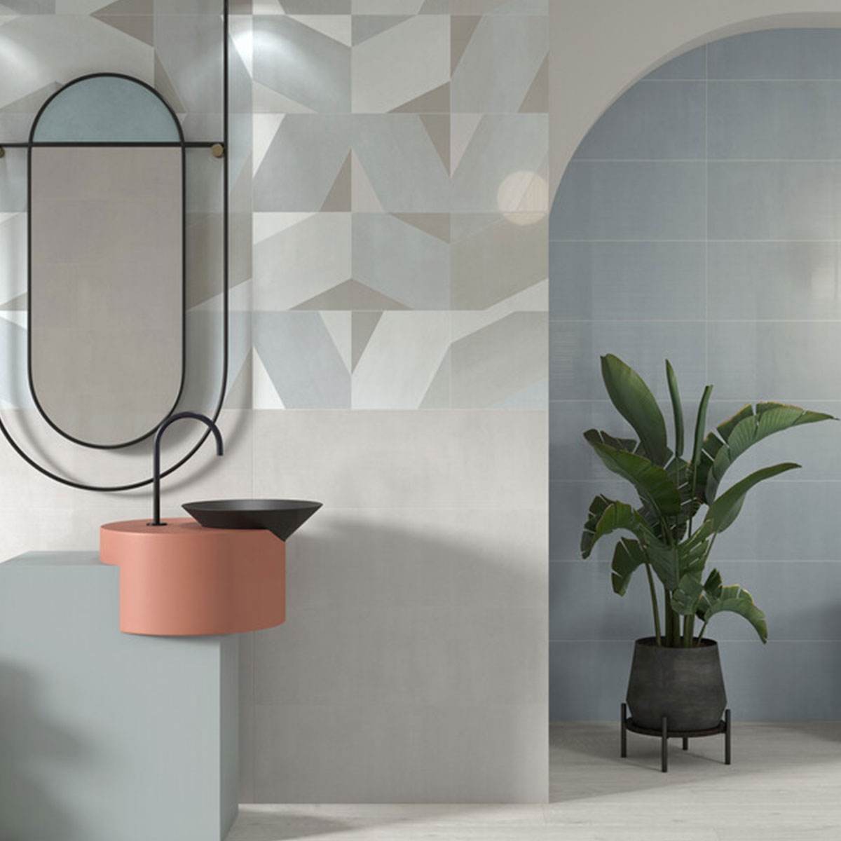 Baño con revestimiento Le Giare Grey 30x90