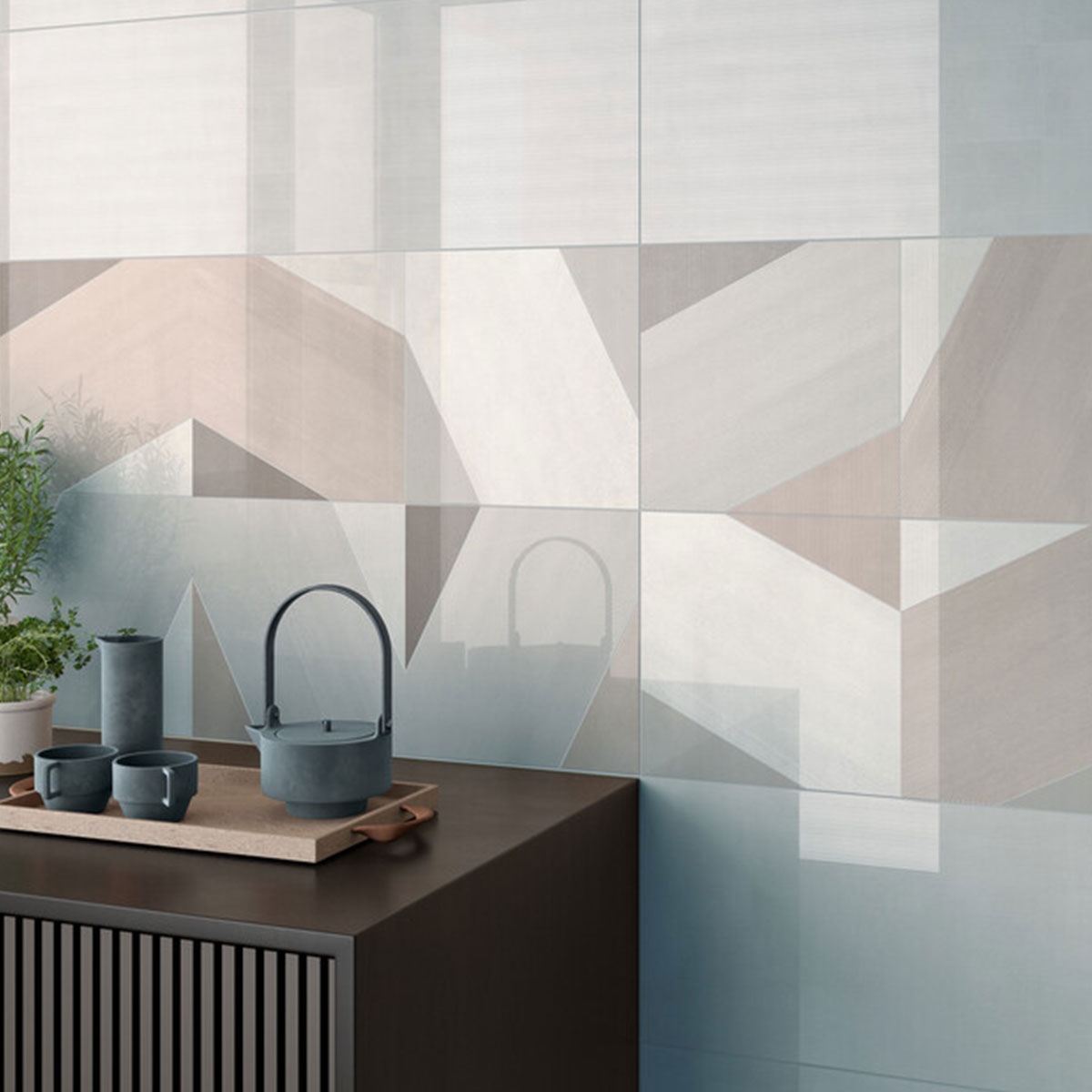 Interior com revestimento Le Giare Manotti Blue 30x90