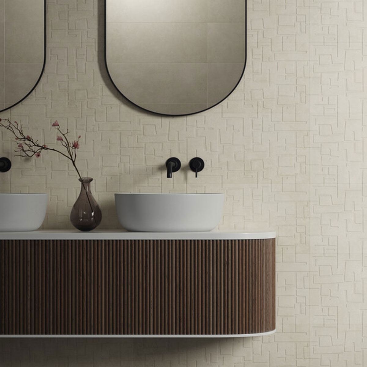 Badezimmer mit Sandverkleidung von Lissabon Town 30x75