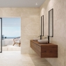 Baño con pavimento y revestimiento Livia Cream Mate 60x120