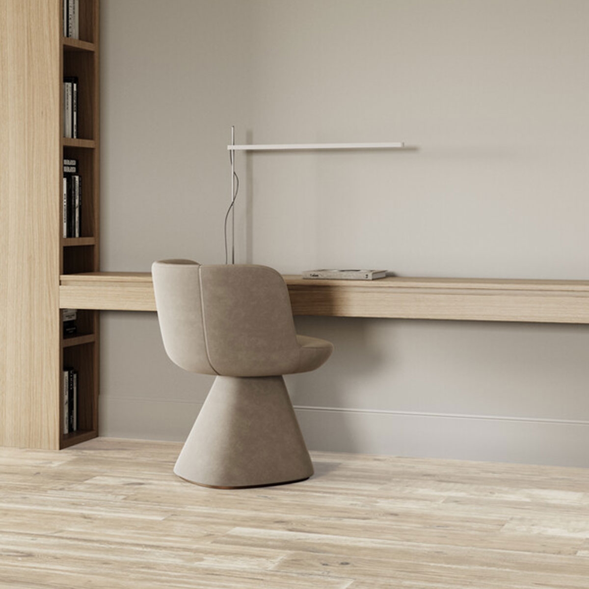 Interior con pavimento Mauvila Light 20x120