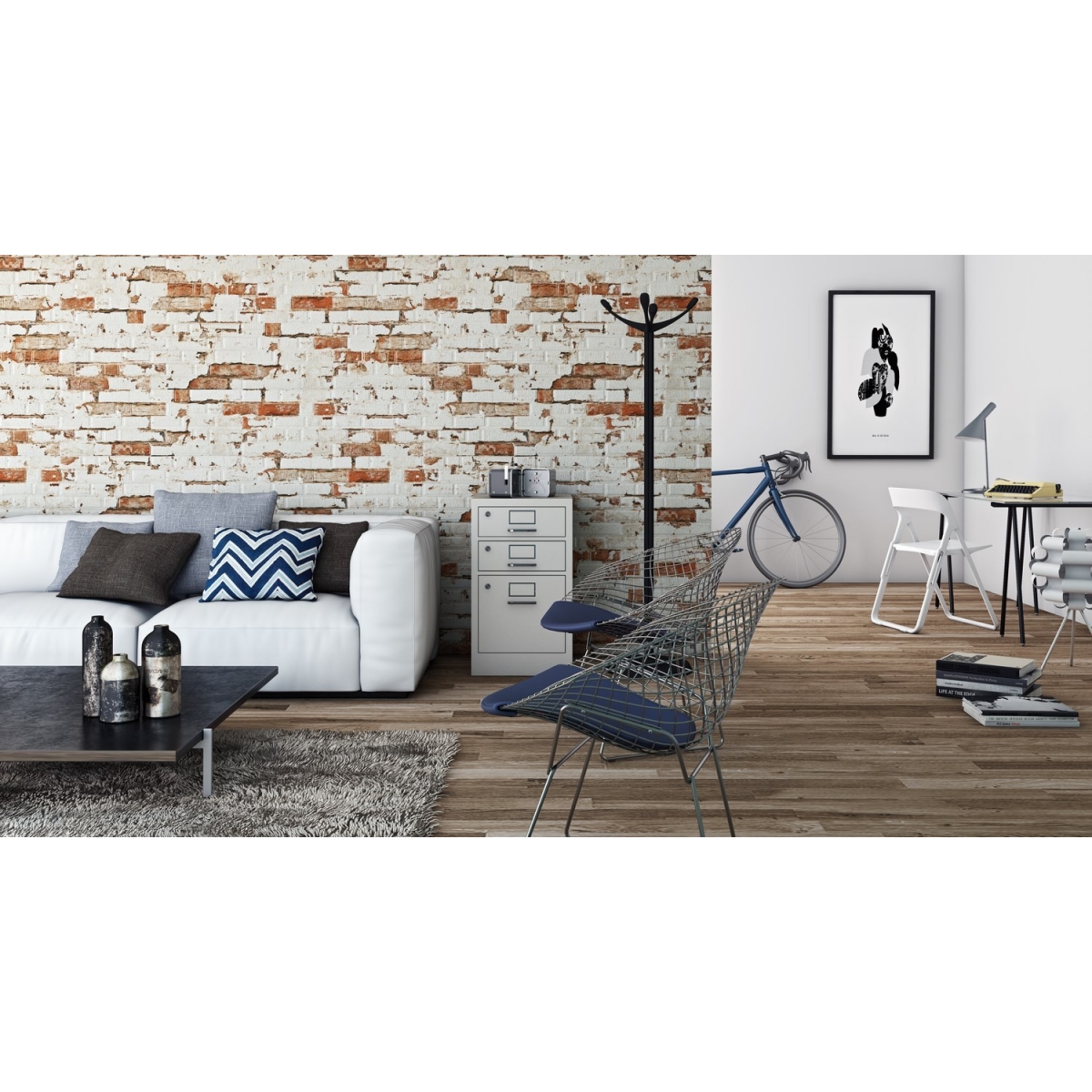 Alte Caravista Rote Ziegelimitation (Schachtel mit 1,31 m²) rote Farbe