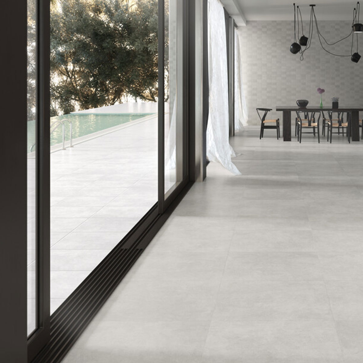 Exterior with Meier White Non-slip flooring 60x60