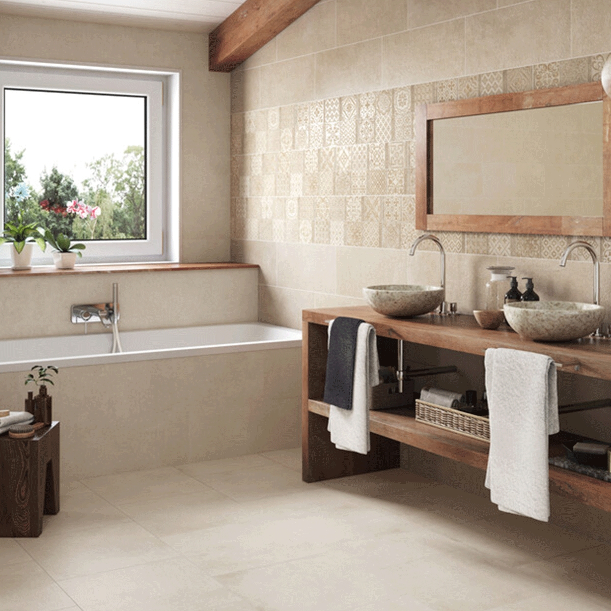 Baño con revestimiento Mistery Taupe 30x60