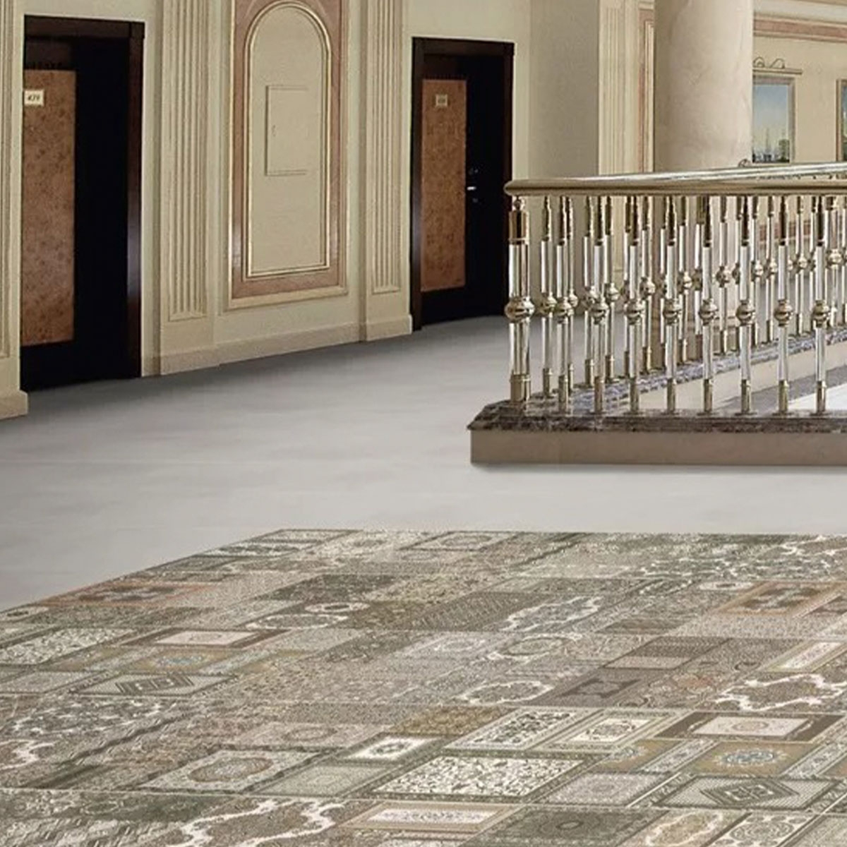 Intérieur avec revêtement Kilim 44x44 (Boîte 1,37m2)