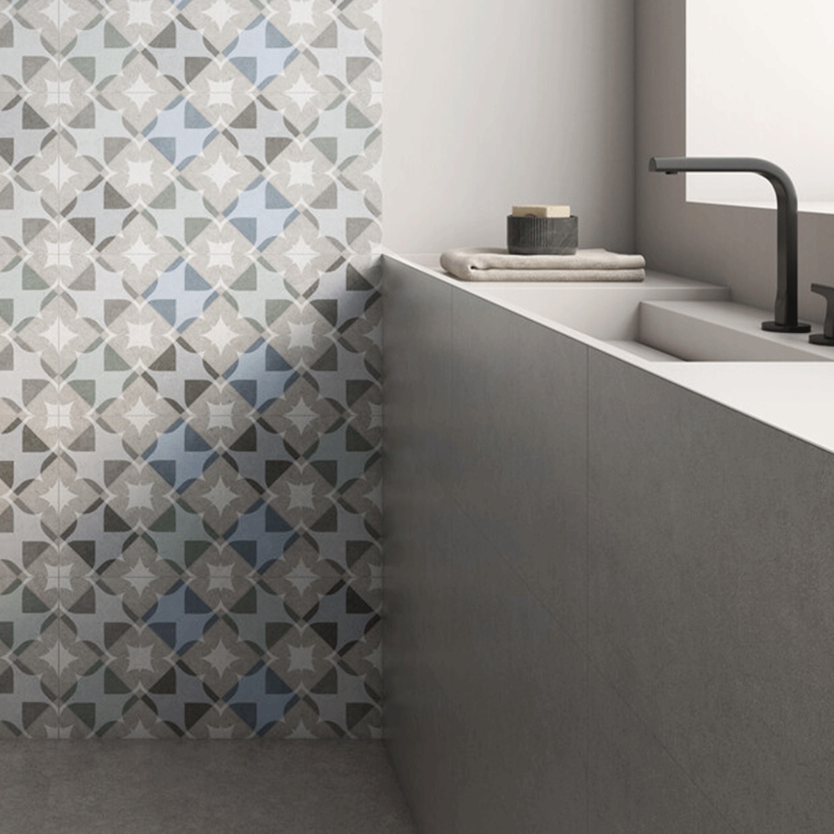 Baño con revestimiento Nora Decor Cold 30x60