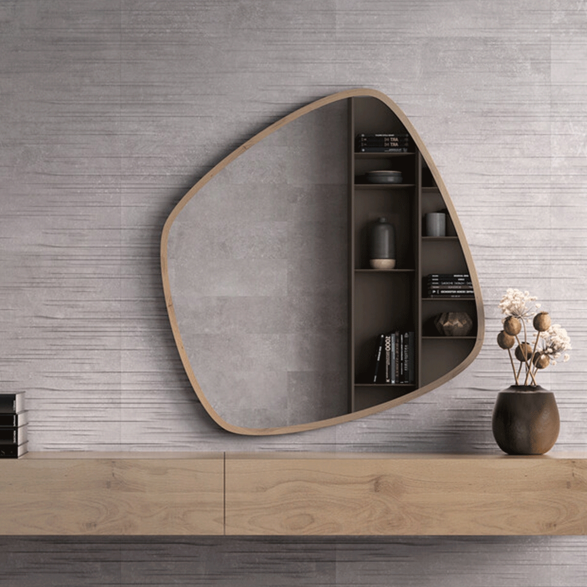 Interior con revestimiento Nuances Chic Grey 20x60