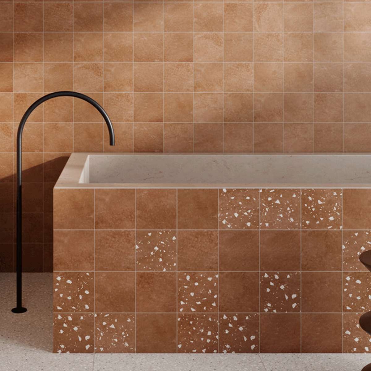 Bathroom with Opera Terra 15x15 cladding