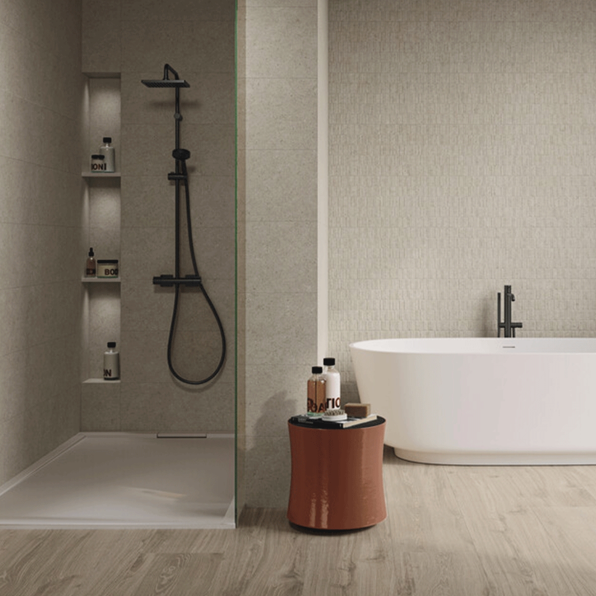 Baño con revestimiento Orleans Beige 30x90
