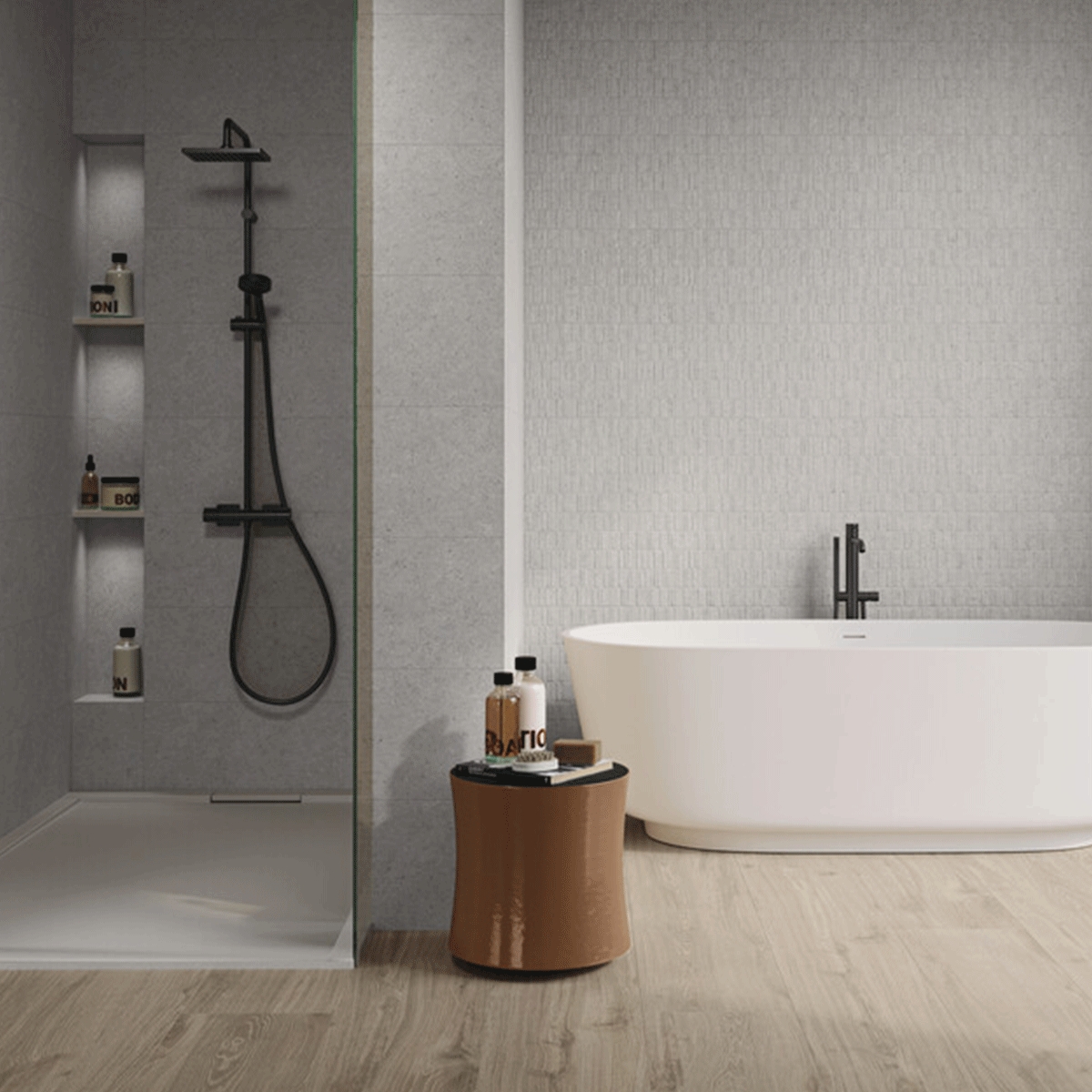 Orleans Tuile Grise 30x90 upholstered bathroom