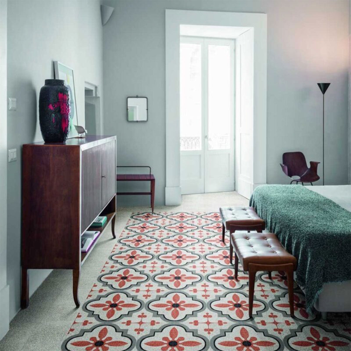 Interior com pavimento D_Segni Scaglie Tappeto 12 20x20