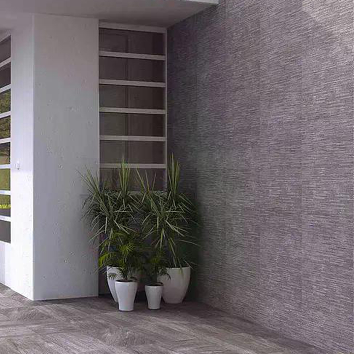 Exterior con Revestimiento Ontario Deco Gris 31x56