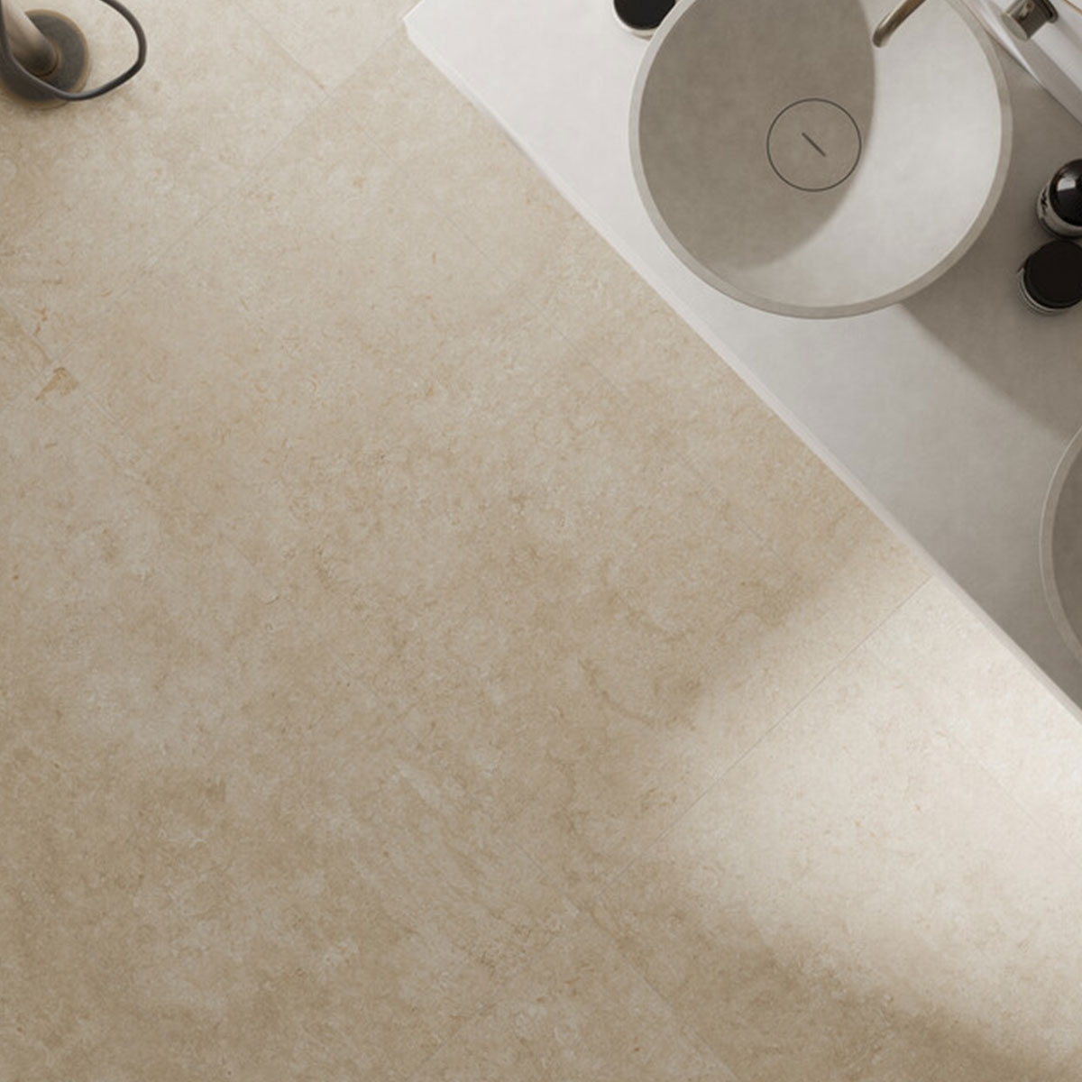 Interior con pavimento Palladio Beige 60x120