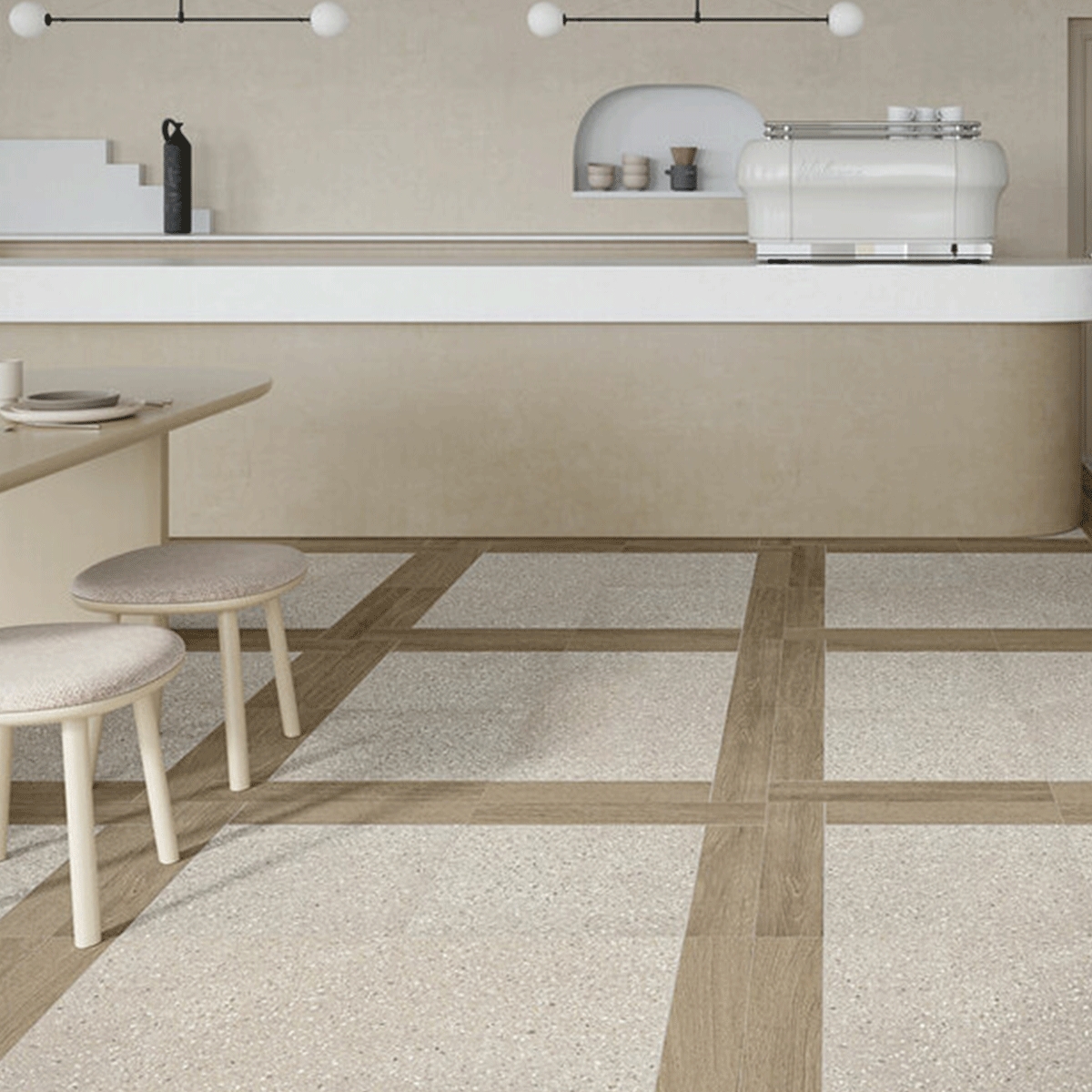 Interior with Terrazzo Overlay flooring 60x60