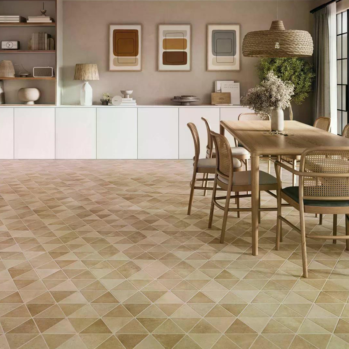 Cocina con Pavimento Triangle Parma Cotto Antideslizante 48.5x28