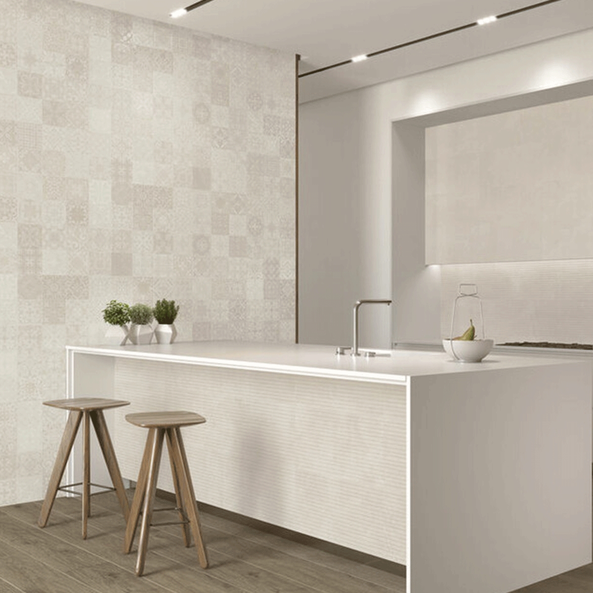 Interior con revestimiento Seal Cream 30x60