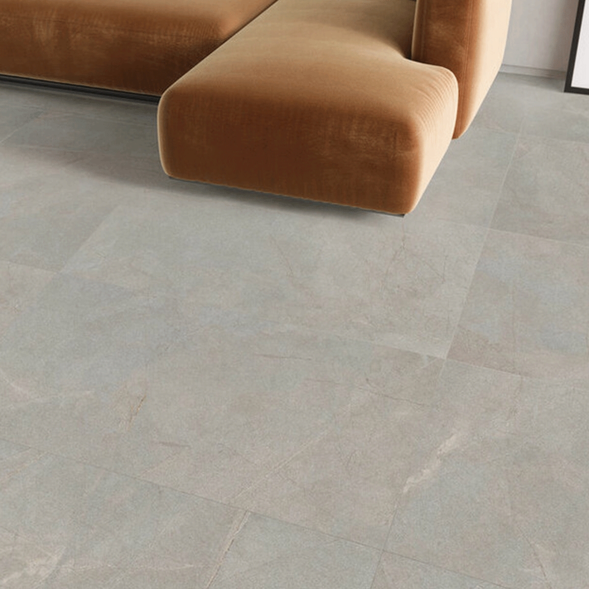 Interior con pavimento Serra Grey Mate 60x120