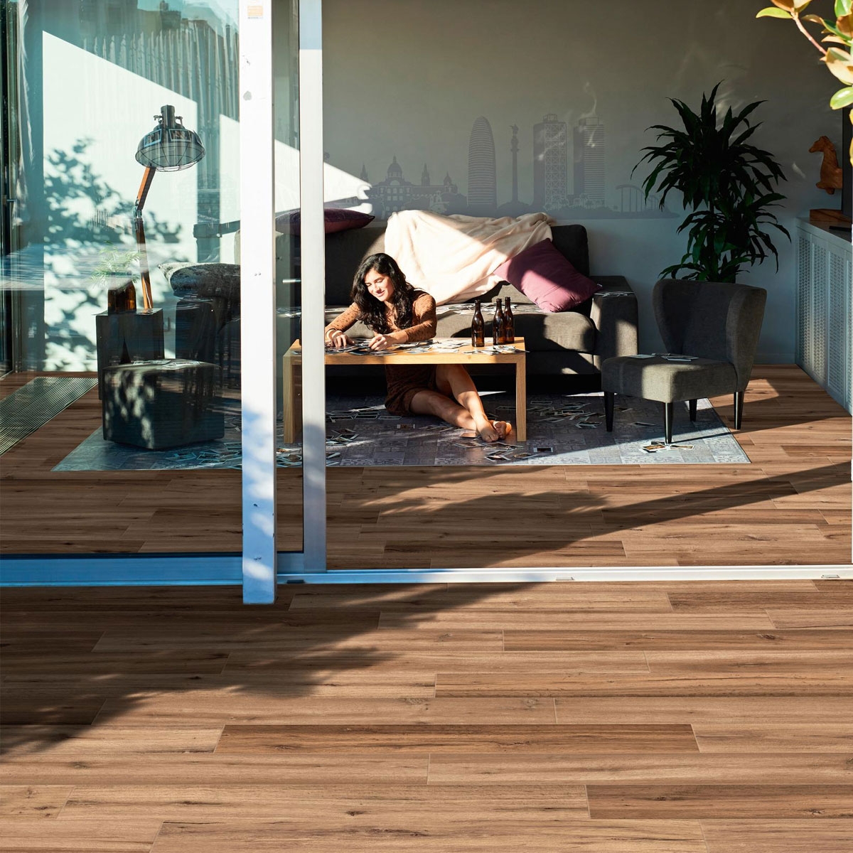 Ambiente Treverkheart Brown 15x90 cm