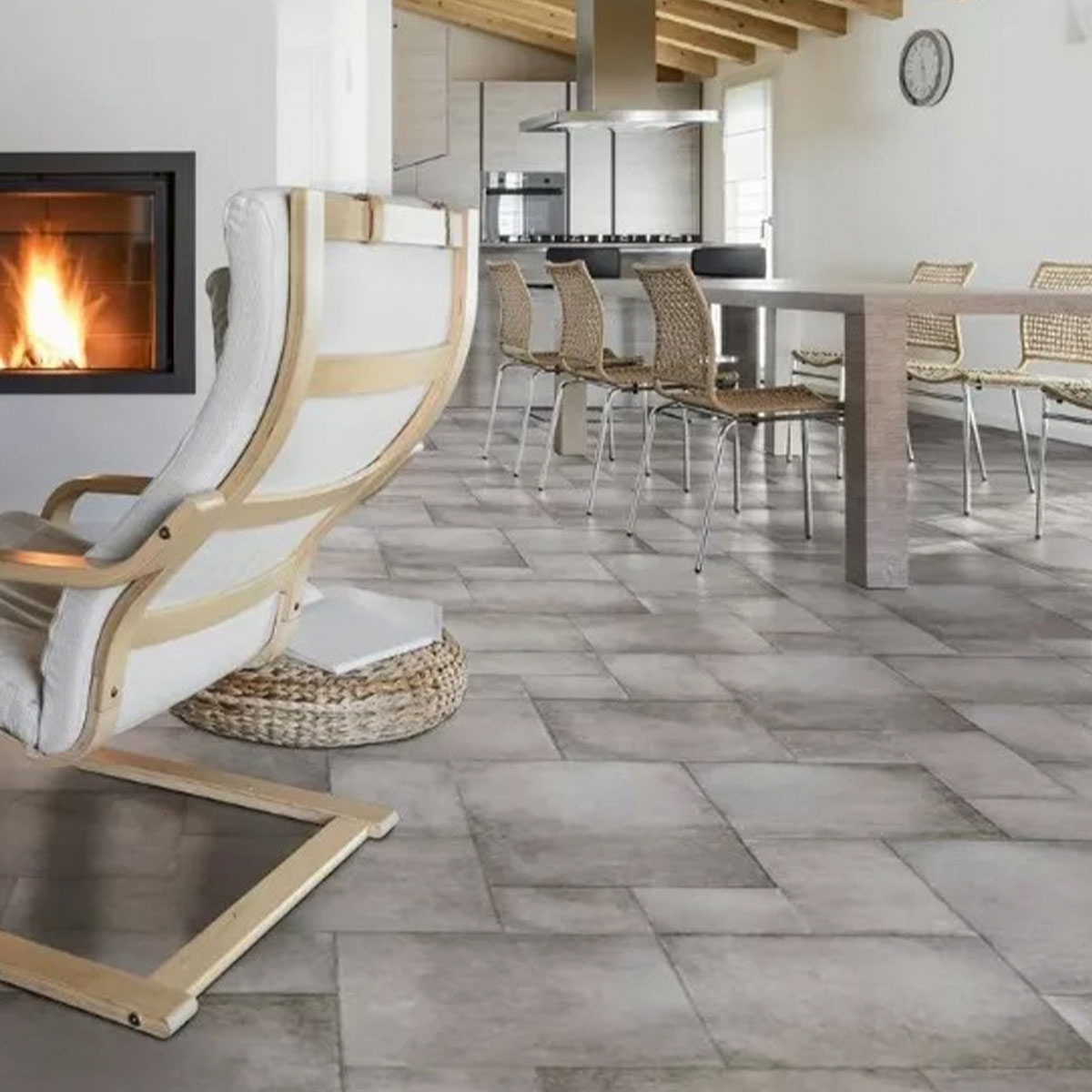 Interior with Modular Dust Grey Multiformat flooring (Box 0.87m2)