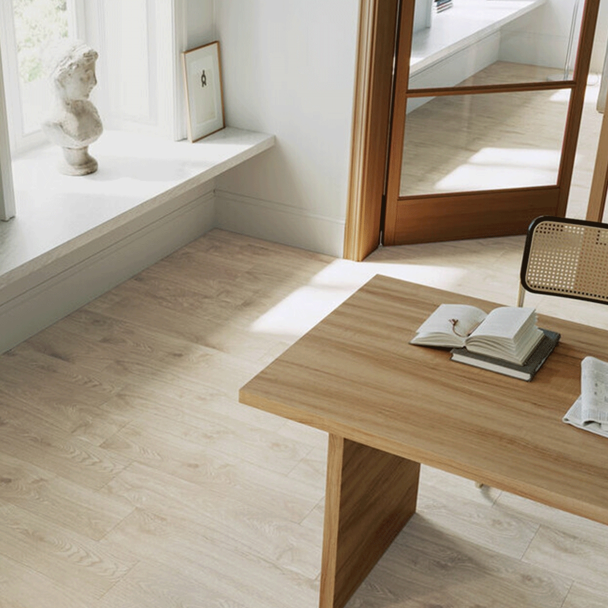 Interior con pavimento Timber Cream 20x80