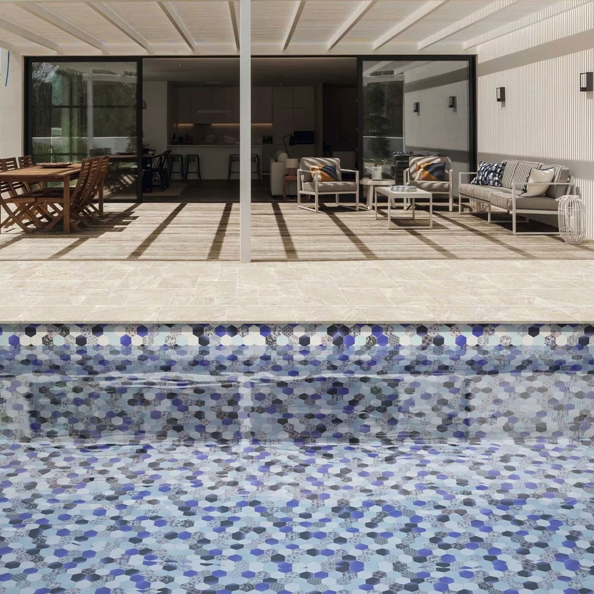 Exterior con pavimento Modular Quartz S. R. Antideslizante Multiformato (Caja 0,87m2)