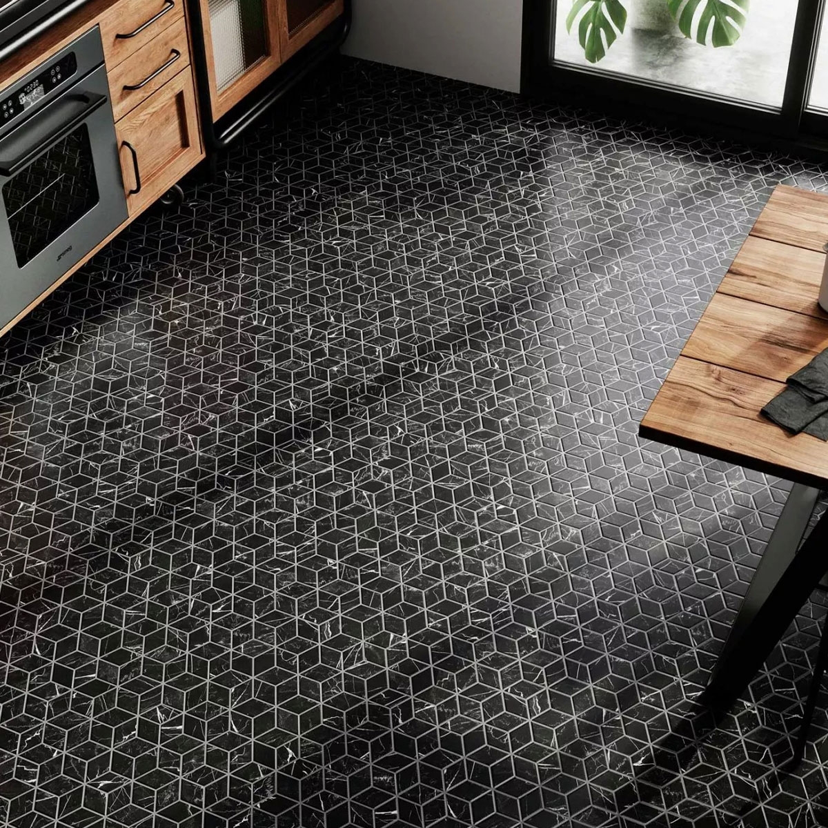 Intérieur avec plancher Rhombus Marquina 26,5x51