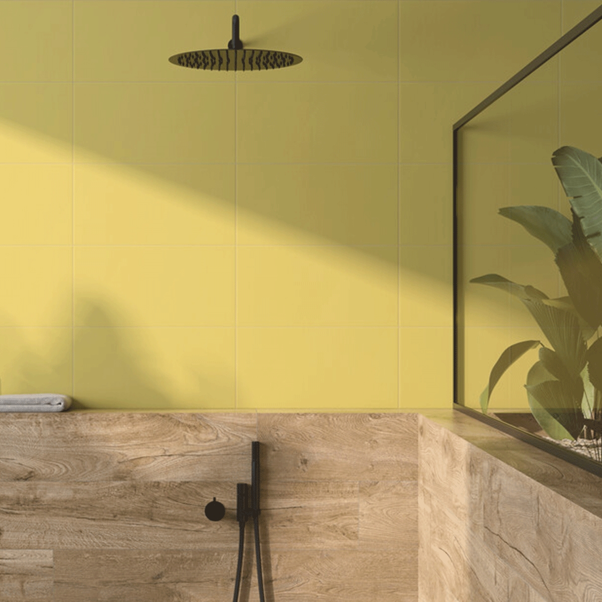 Baño con revestimiento Trendy Mustard 25x50