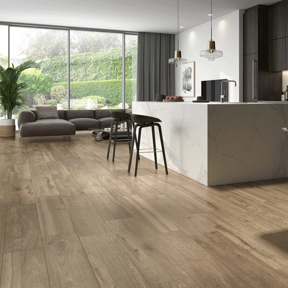 Interior con pavimento Tulsa Honey 23x120