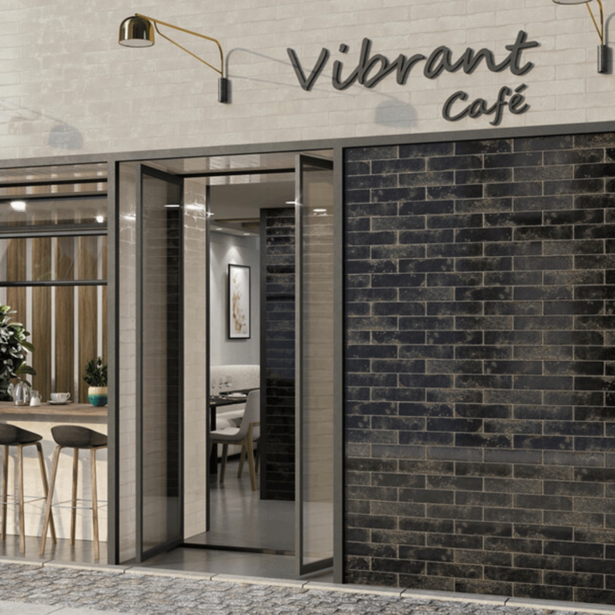 Exterior con revestimiento Vibrant Black 7x28