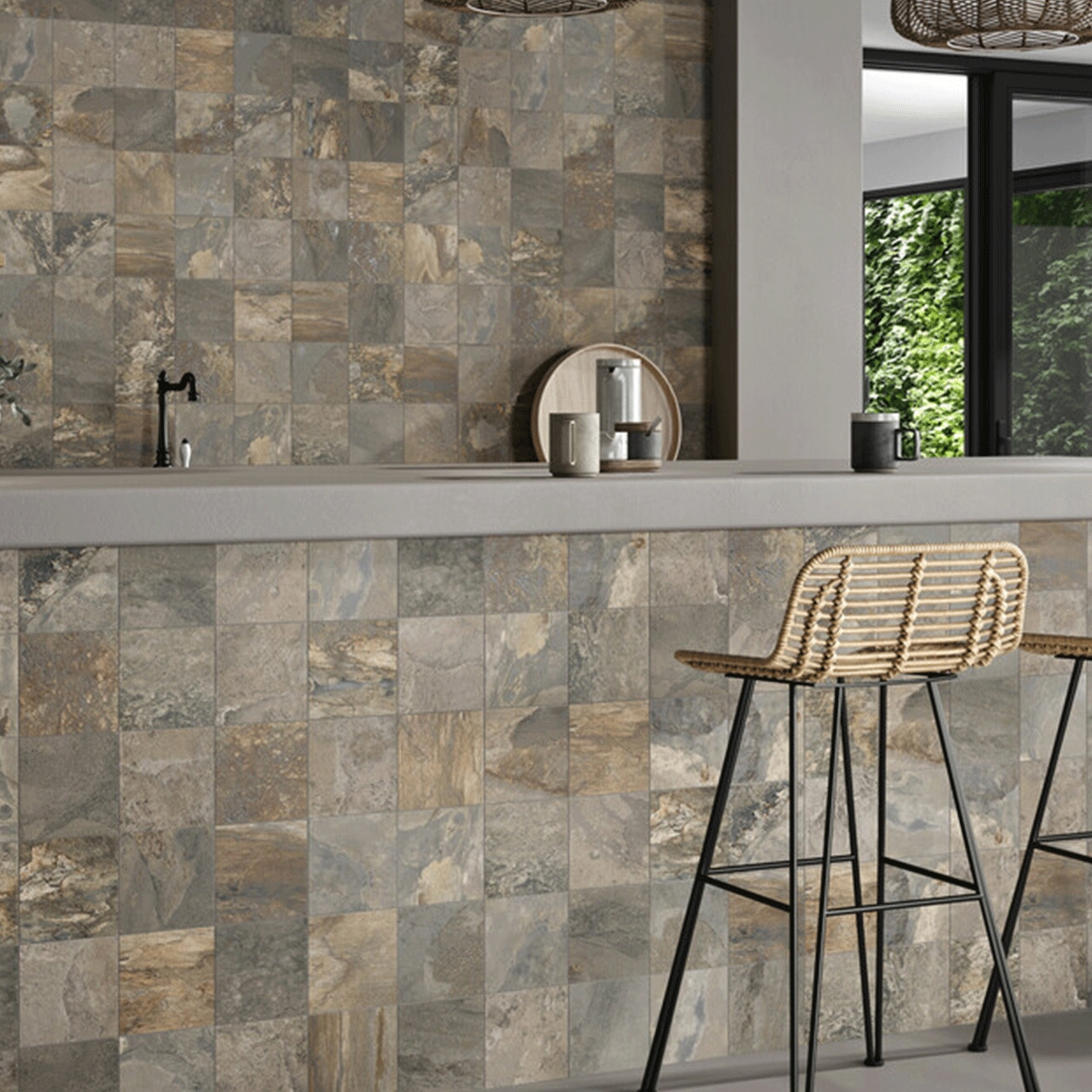 Interior con revestimiento Wells Multicolor 15x15