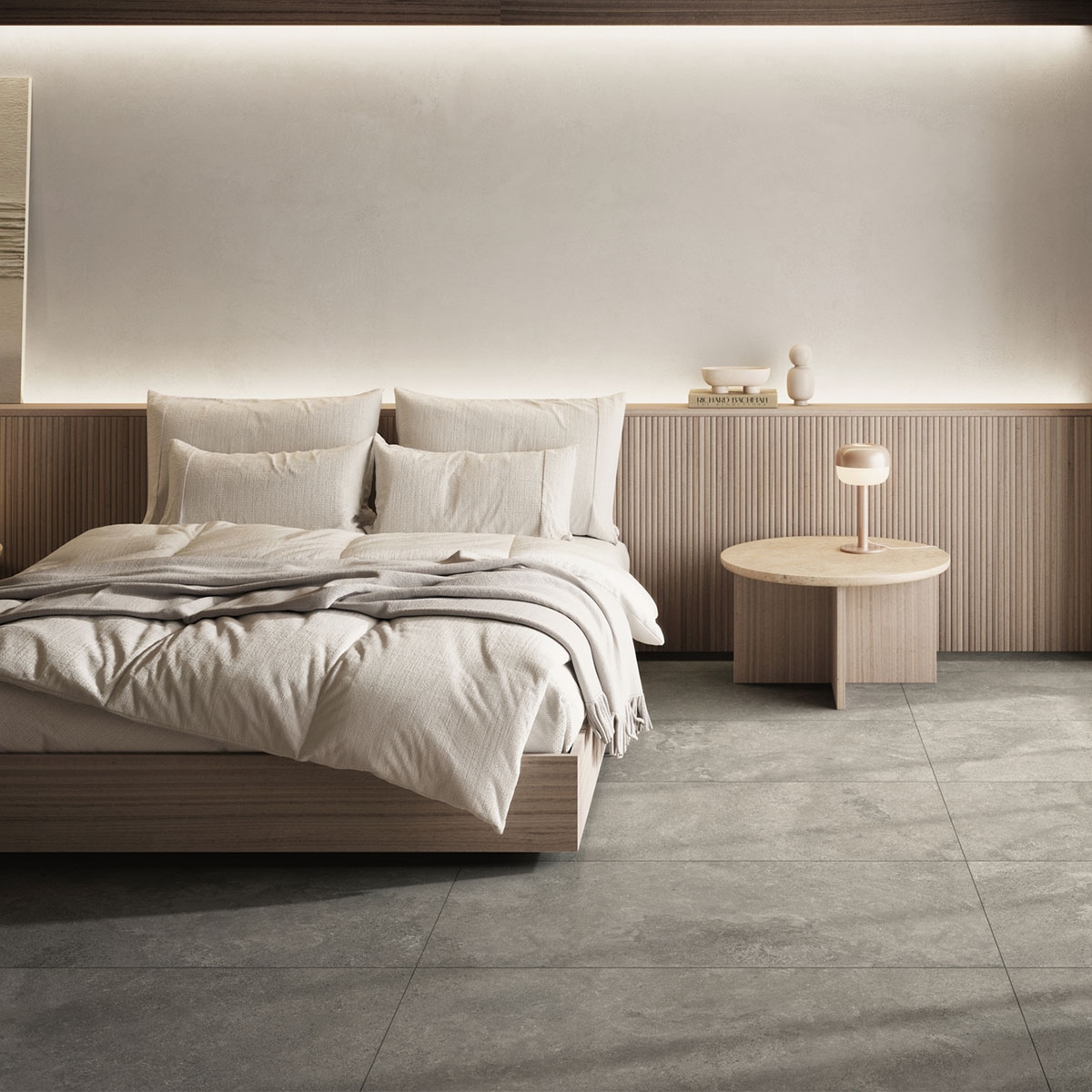 Interior con pavimento Westone Taupe Mate 60x120