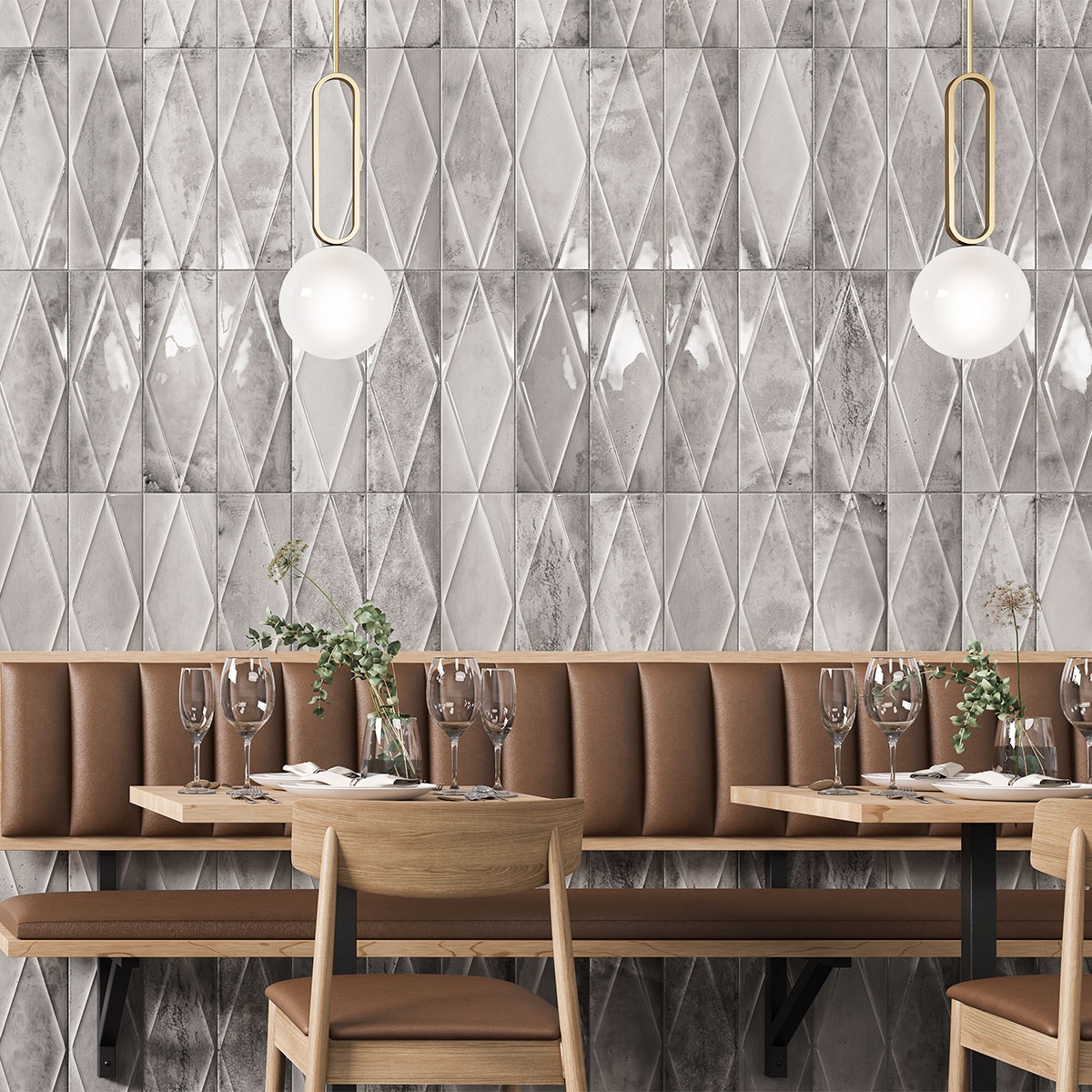 Interior con revestimiento Zilij Jewel Smoke 15x45 (Caja 1.08m2)