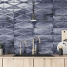 Cocina con revestimiento Zilij Jewel Navy 15x45 (Caja 1.08m2)
